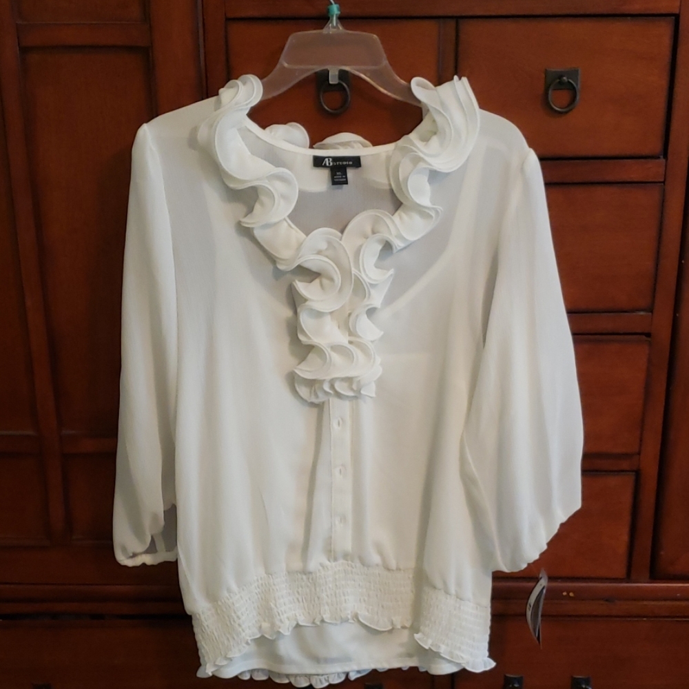 New AB Studios Ivory Dress Shirt